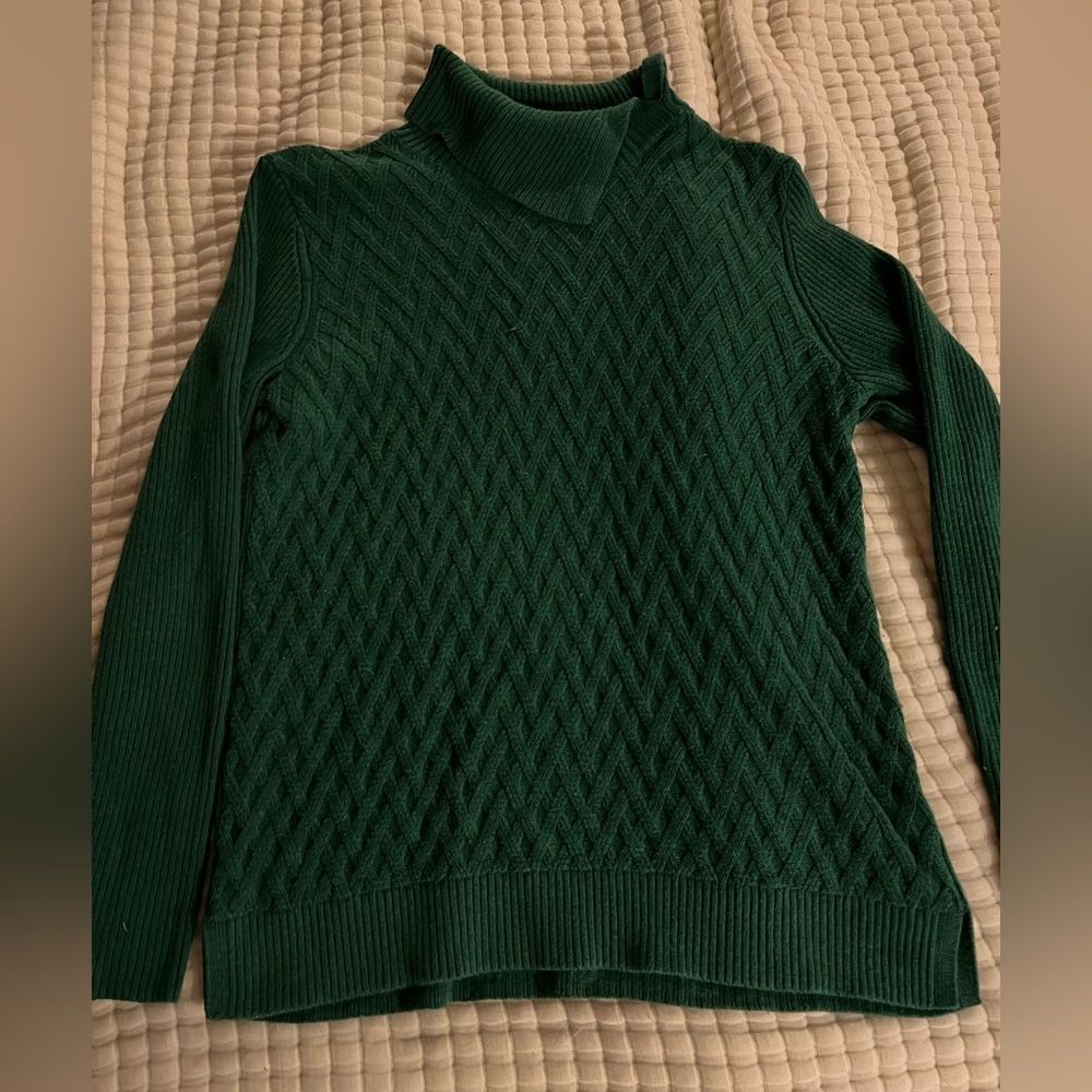 Lands' End Vibrant Green Knit Pullover